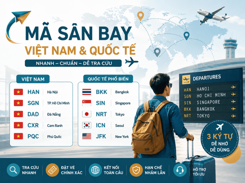 Các Mã Sân Bay Tại Việt Nam Và Những Mã Sân Bay Phổ Biến Trên Thế Giới